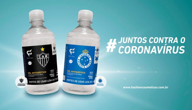  Cruzeiro e Atlético licenciam linha de álcool em gel da Fashion Cosméticos